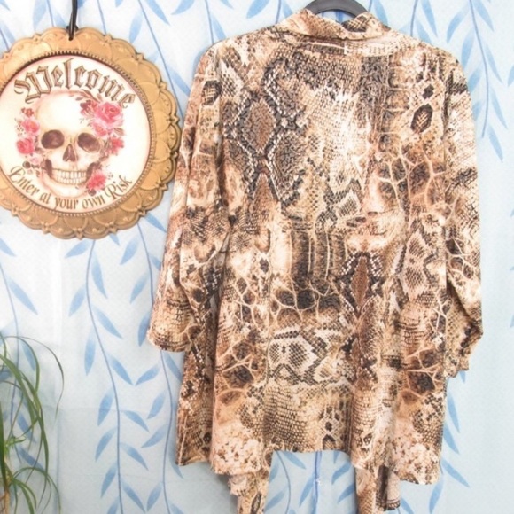 Peter Nygard Snakeskin Print Open Duster/cardigan p3 - Picture 1 of 6